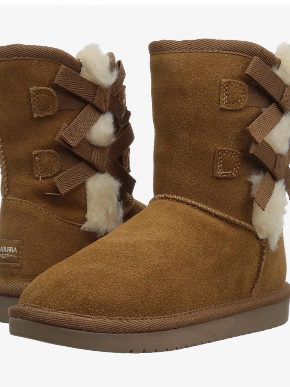 Koolaburra Kids Suede Tassel Boots in Chestnut Brown